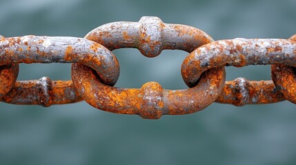 Fototapeta premium A rusty metal chain with rust on it