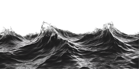 Monochromatic Ocean Waves Dramatic Seascape Powerful Nature