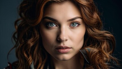 Naklejka premium Professional photo: those expressive cheekbones, that stubborn look of almond-shaped eyes, that head of luxurious hair. She is perfection itself.
