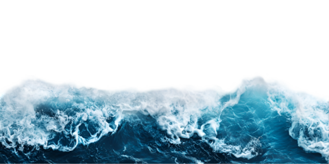 Ocean Waves Crashing White Foam Dark Blue Water