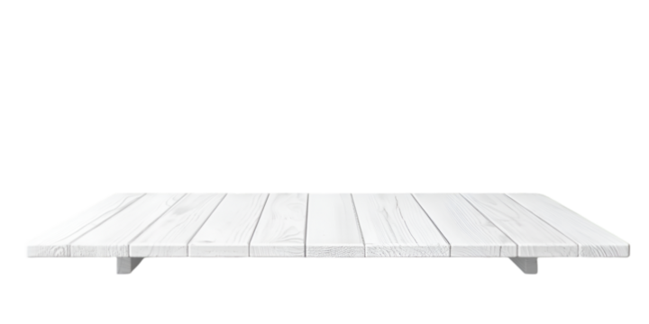 White wooden table top isolated on black background product display mockup,