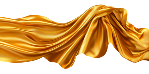 Golden Silk Drape Luxury Fabric Flowing Waves Elegant Texture