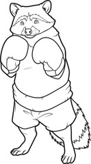 Racoon Boxer Boxing gloves Boxing Animal Vector Graphic Art Illustration