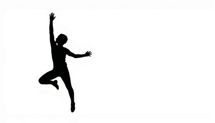 Dancer performing an expressive leap against a minimalist backdrop