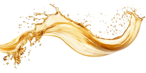 Golden liquid splash flowing dynamically black background