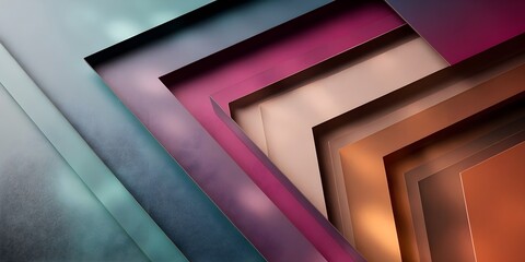 Obraz premium Abstract image showcasing an arrangement of colorful layers, forming a visually dynamic geometric pattern with smooth gradients.