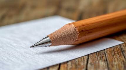 A pencil sitting on top of a piece of paper