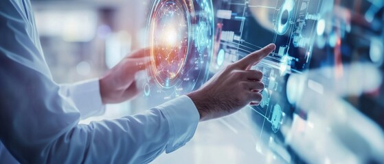 Engineers designing AI powered cybersecurity defense systems, futuristic data security center with real-time threat detection dashboards, High-tech style