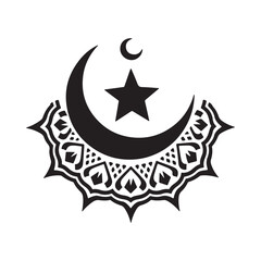 Minimalist Ramadan Mubarak vector design with elegant typography