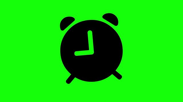 Clock Time Setting Icon Animation on Green Screen, 4K Timer & Watch Motion Graphic