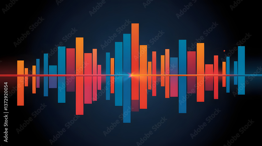 Poster harmonic spectrum: an eye-catching graphic visualization of sound waves, displayed as a dynamic arra