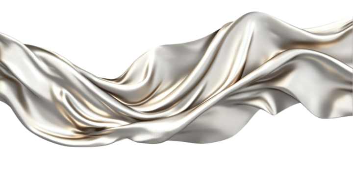 Elegant silver fabric flowing gracefully abstract background design