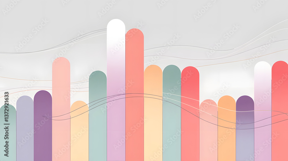 Poster abstract data visualization: a visually appealing, data-driven graphic showcasing an array of vibran