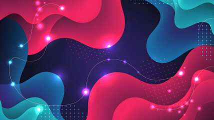 Dynamic Fluid Abstract: A captivating artistic composition of colorful, flowing liquid shapes, accented by subtle, glowing elements and a deep background, evokes a sense of movement and vitality.