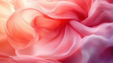 Obraz premium Soft Flowing Fabrics in Shades of Pink and Peach Swirling Together