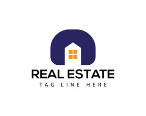 Abstract Illustration of house building  work mark real estate graphic vector House logo Logo design.