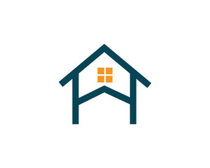 Abstract Illustration of house building  work mark real estate graphic vector House logo Logo design.