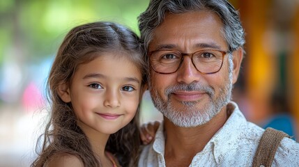 A joyful moment between a grandparent and grandchild captured in a vibrant outdoor setting, showcasing love and connection