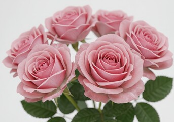 pink roses on a white background