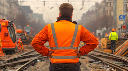 Traffic Controller Overseeing Flow of Train Operations at Rail Site