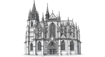 Fototapeta premium Gothic Cathedral Illustration