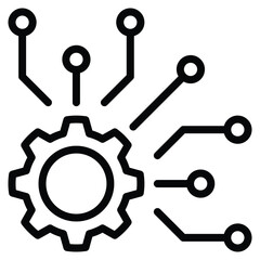 Digital System icon line vector illustration