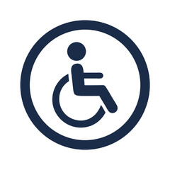 Wheelchair symbol icon, simple design for accessibility and disability awareness concept