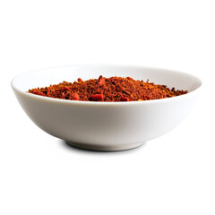 bowl with red spices isolated on transparent background