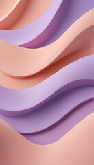 Abstract Pastel Wave Composition: A Symphony of Lavender and Peach Hues