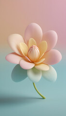 Pastel Dream Flower: A 3D Rendered Floral Masterpiece