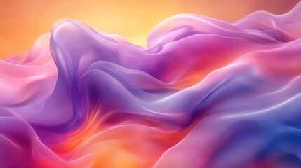 Obraz premium Abstract Colorful Flowing Fabric Waves in Soft Gradient Hues