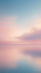Serene Sunset Reflection: A Pastel Dreamscape Over Tranquil Waters