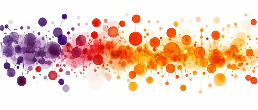 Abstract colorful network vibrant circles interconnected