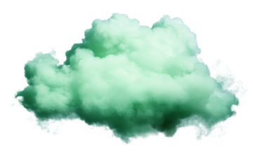 Green Cloud, Smoke Effect, PNG Image, Isolated on Transparent Background, cloud texture, smoke design, green color