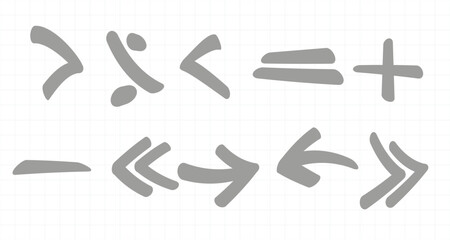 Collection of drawn arrows, icons, signs .Set of simple flat arrows isolated on white background. Arrow icons and arrow colour. Stock vector. EPS10.