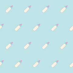 Baby Clothing Textile Seamless Swatch Background. Hand Drawn Doodle Funny Cute Infant Fabric Pattern. Cute Kawaii Whimsical Wrapping, Wallpaper Nursery Design. Vintage Elegant Retro Style. Nappy Cover