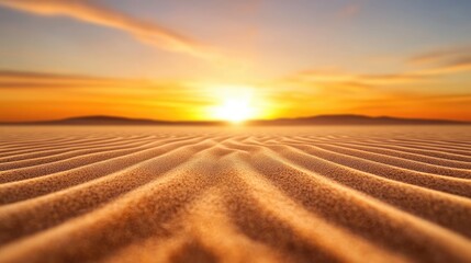 Naklejka premium A desert where the sand transforms into liquid gold at dusk