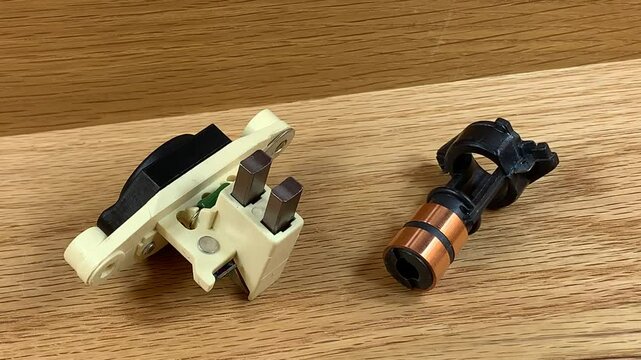 Alternator voltage regulator & slip rings