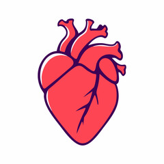 Fototapeta premium Stylized Cartoon Illustration of a Human Heart