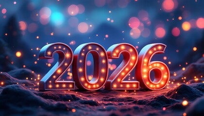 3d happy new year 2026