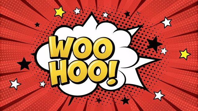 Comic book woo hoo illustration background vector graphic design art