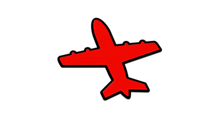 Isolated Red Airplane Cartoon