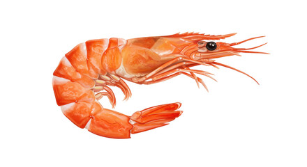 Isolated Cooked Shrimp