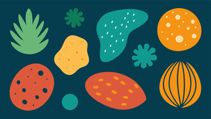 Hand-drawn organic textured shapes in vector format, perfect for graphic design, branding and creative projects with a natural, artistic touch
