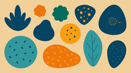 Hand-drawn organic textured shapes in vector format, perfect for graphic design, branding and creative projects with a natural, artistic touch