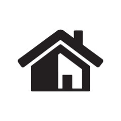 home icon on white background silhouette