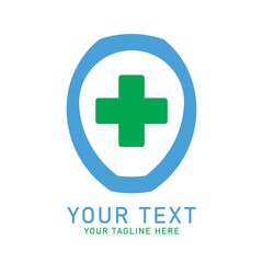 Medical Cross Logo, Geometric Circle Symbol Design, Isolated on White