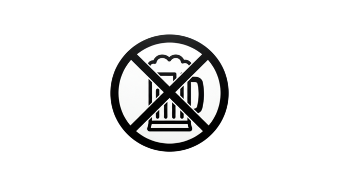 Isolated No Alcohol Sign