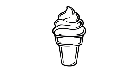 Isolated Ice Cream Cone Outline