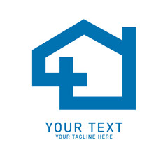 Obraz premium Medical House Plus Logo, Geometric House and Cross Symbol Design, Isolated on White